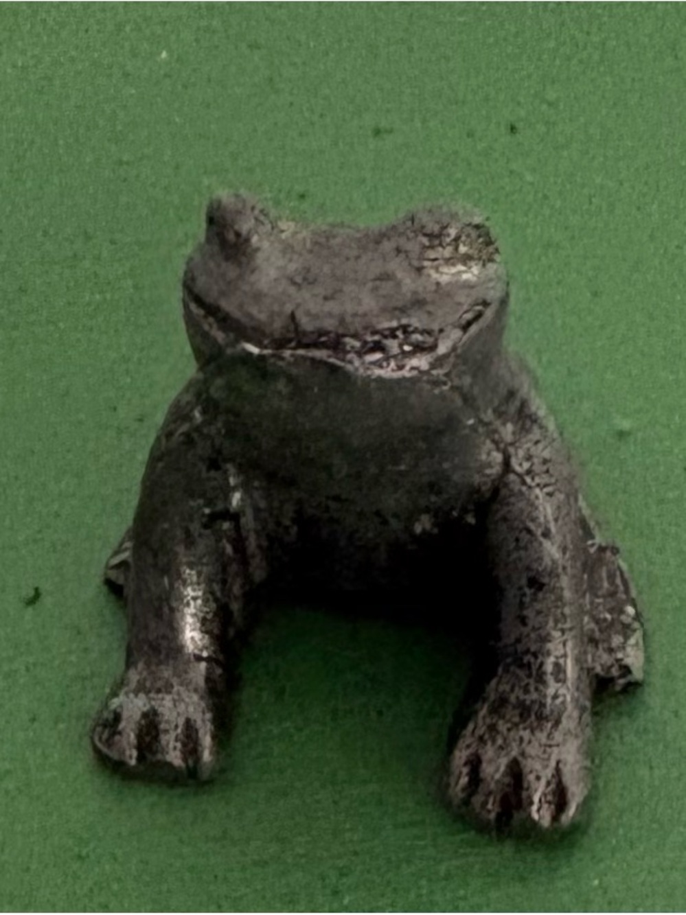 Vintage Pewter Miniature Frog Figurine